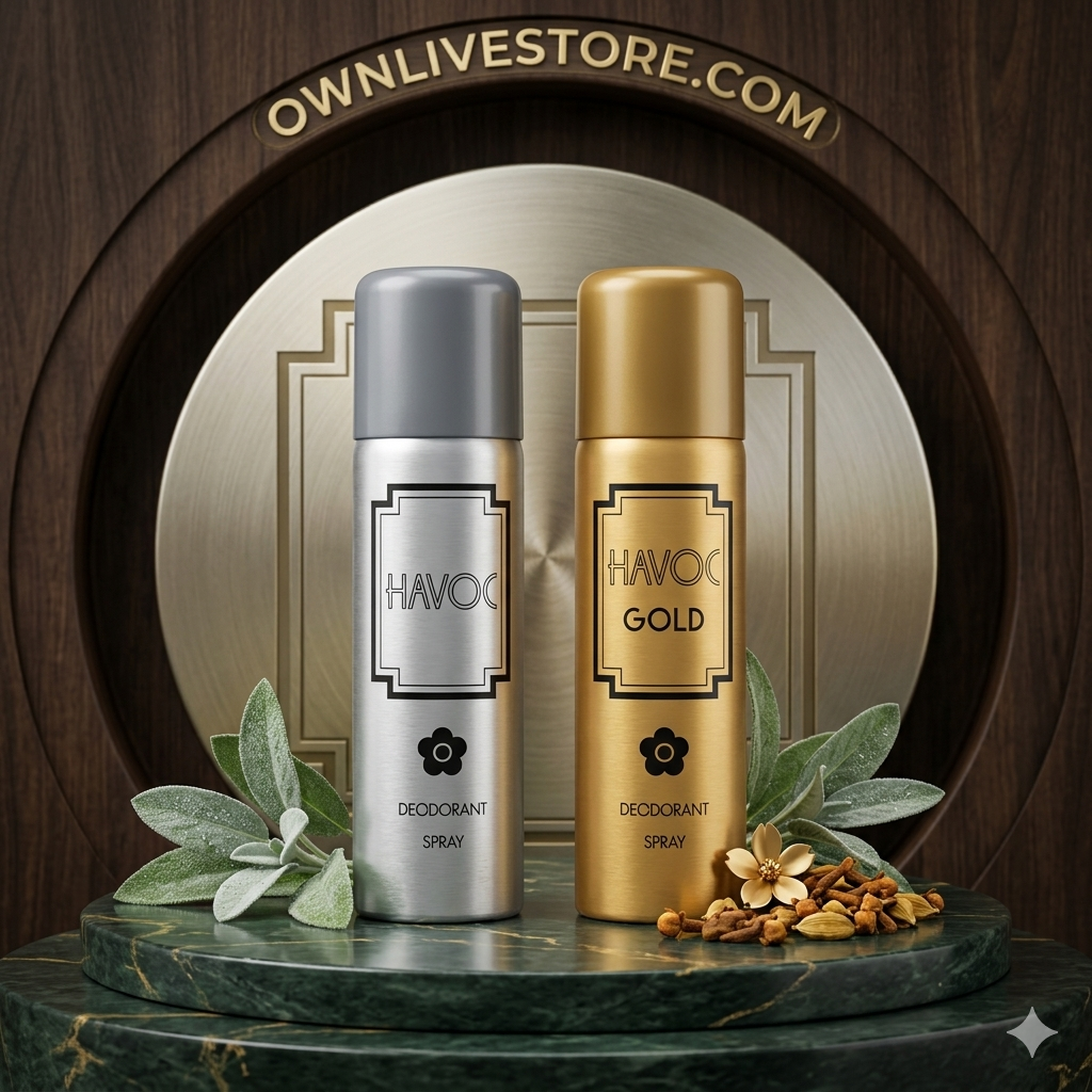 Havoc Gold & Silver body Spray